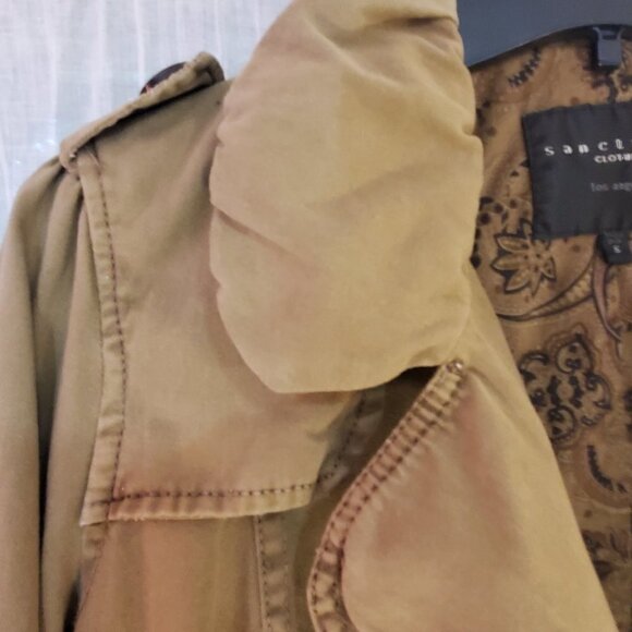 SANCTUARY CLOTHING Double Breasted Trench Coat Army Green - Picture 3 of 9